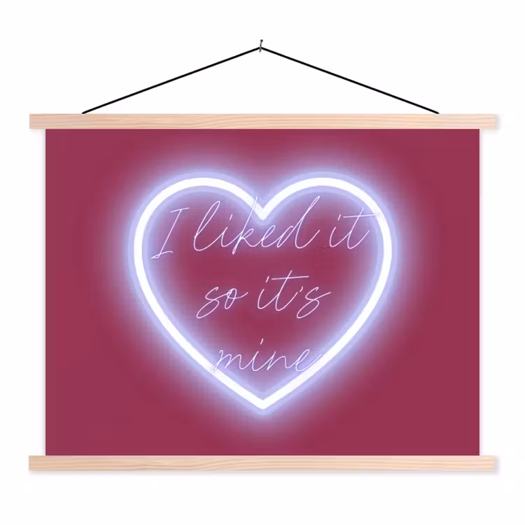 Schoolplaat - I liked it so it's mine - Neon hart - Roze — 1