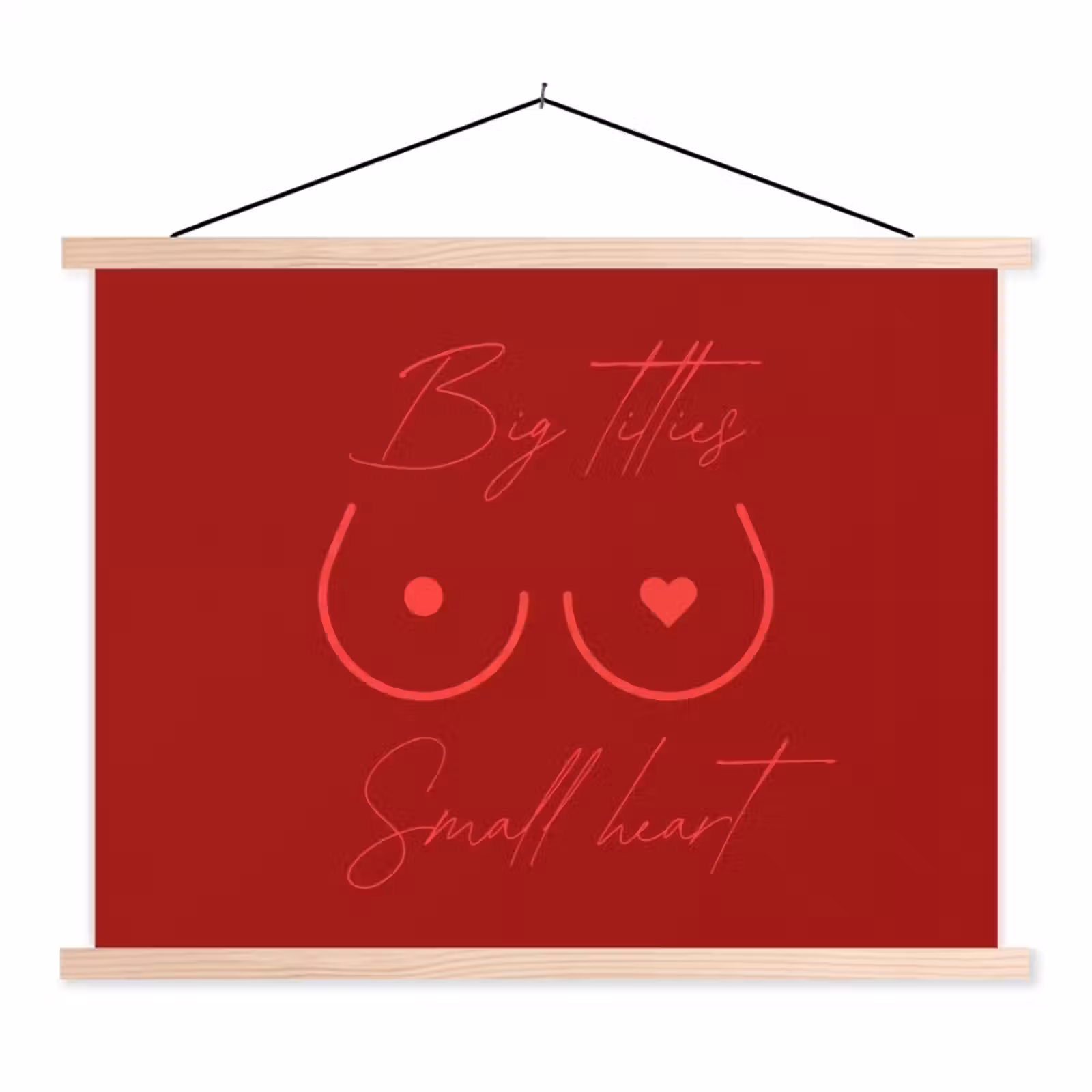 Schoolplaat - Big titties small heart - Rood - Hart — 1