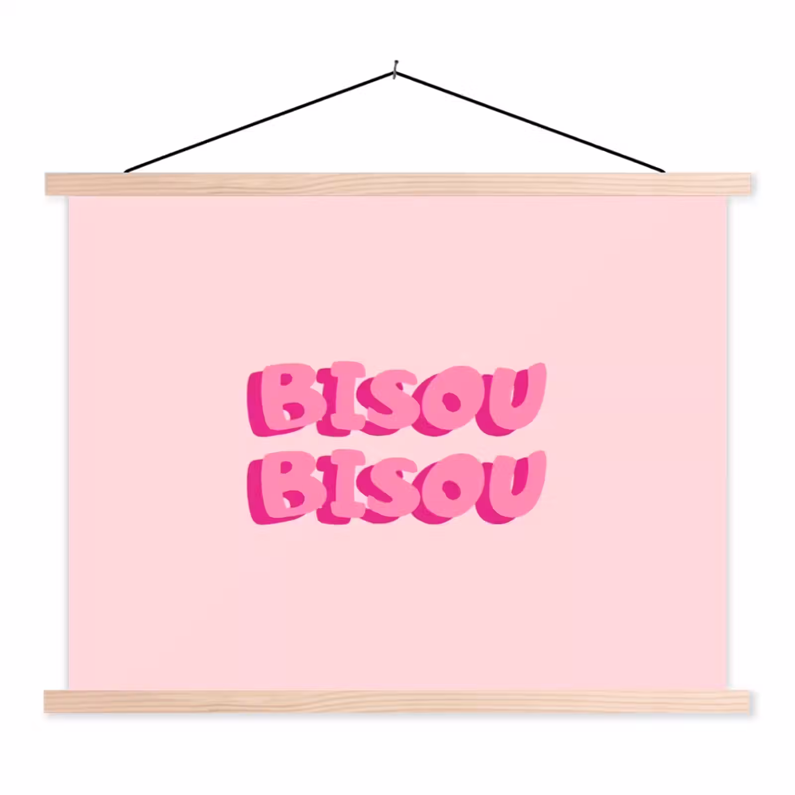 Schoolplaat - Bisou - Roze - Dikke letters — 1