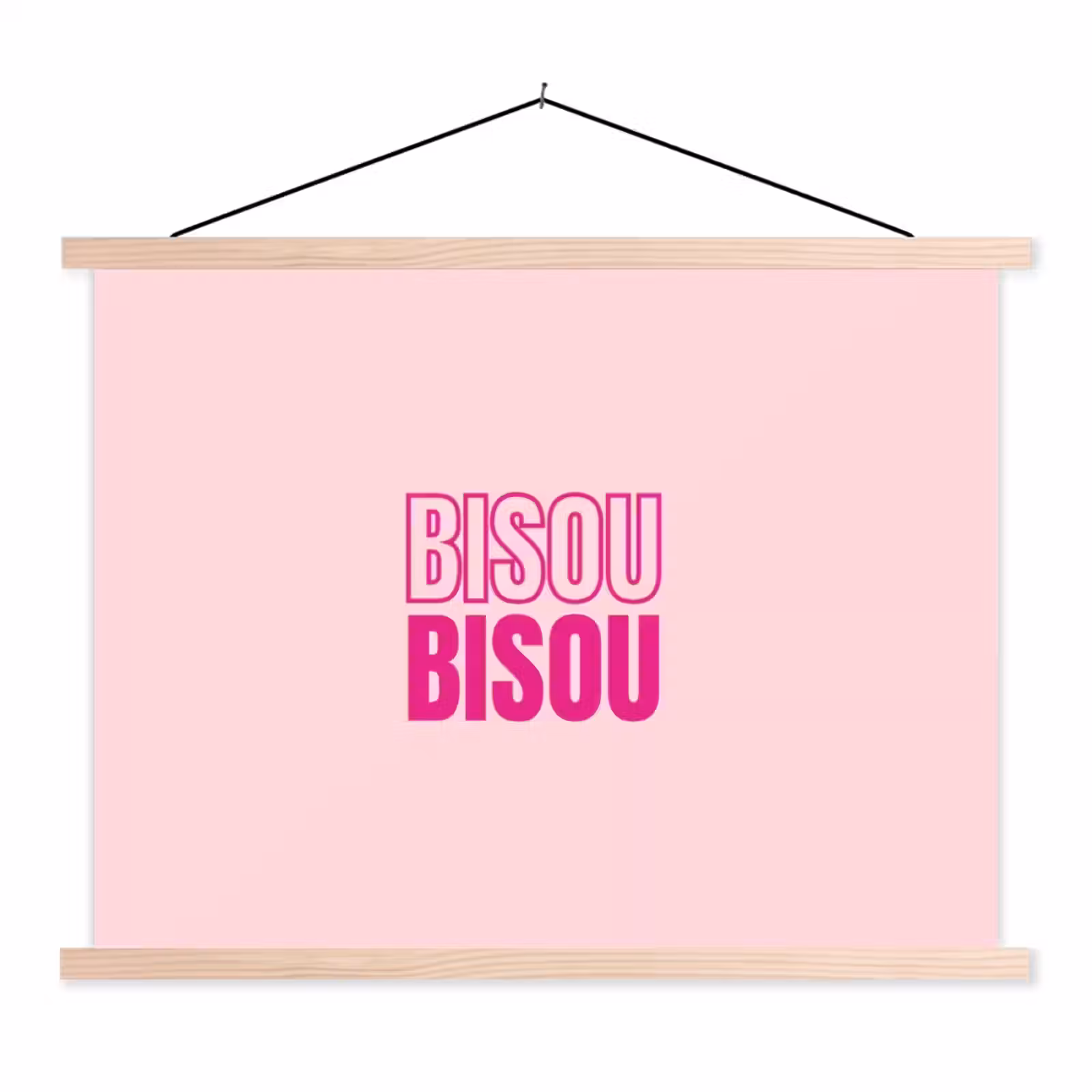 Schoolplaat - Bisou - Roze - Minimalistisch — 1