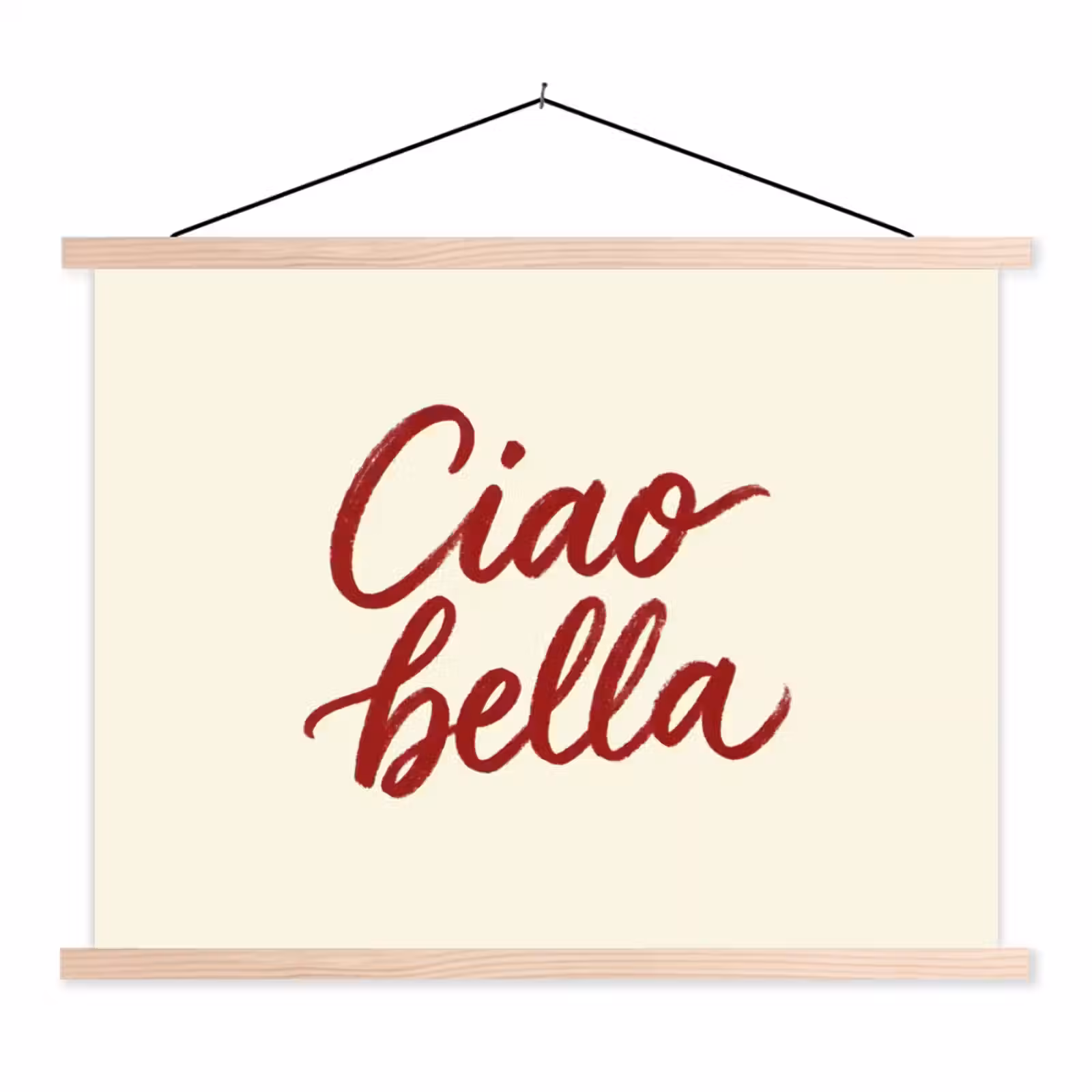 Schoolplaat - Ciao bella - Rood - Wit - Minimalistisch — 1