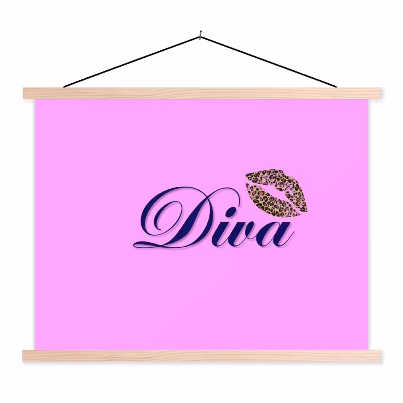 Schoolplaat - Diva - Lip - Panterprint - Roze — 1