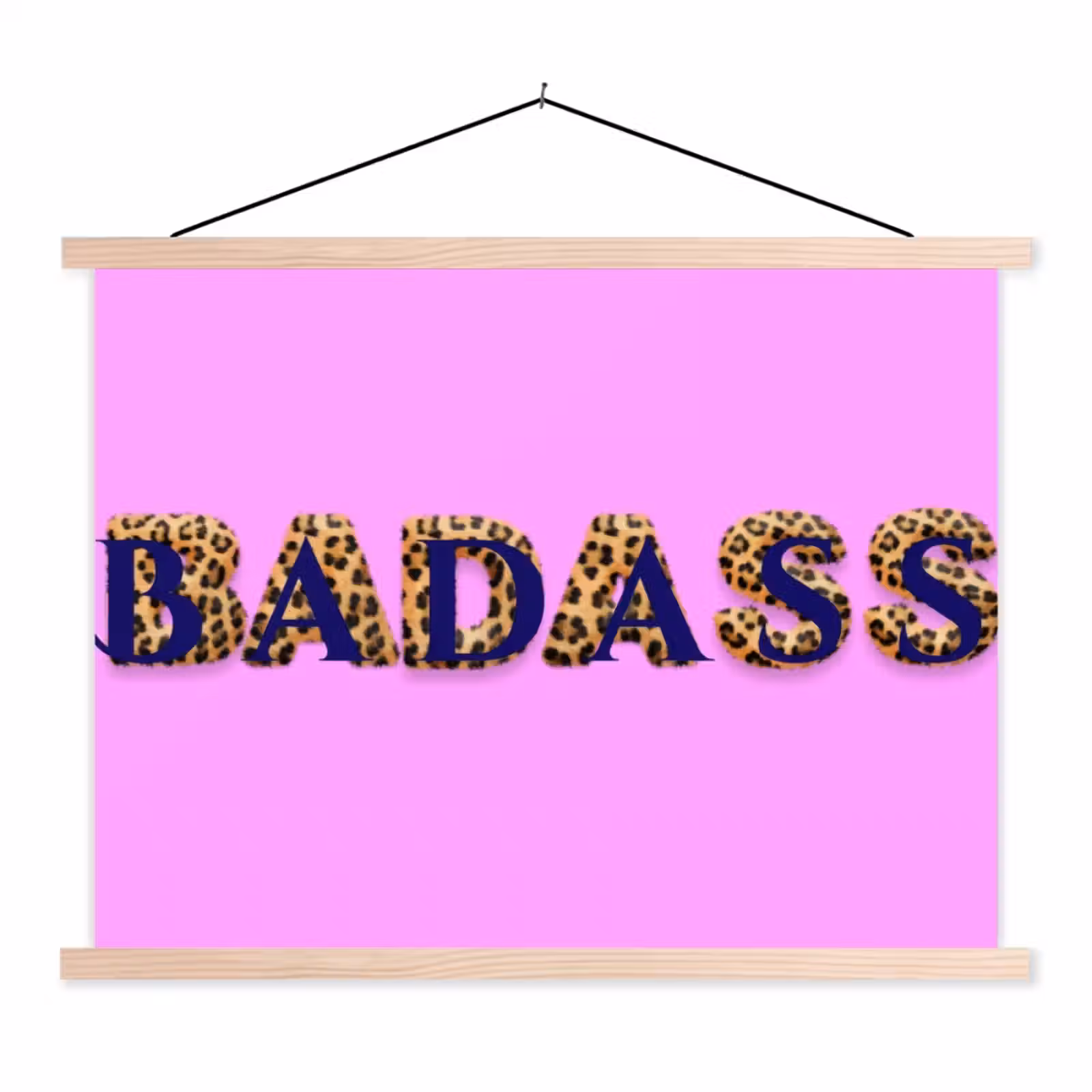 Schoolplaat - Felroze - Badass - Panterprint - Schaduw — 1