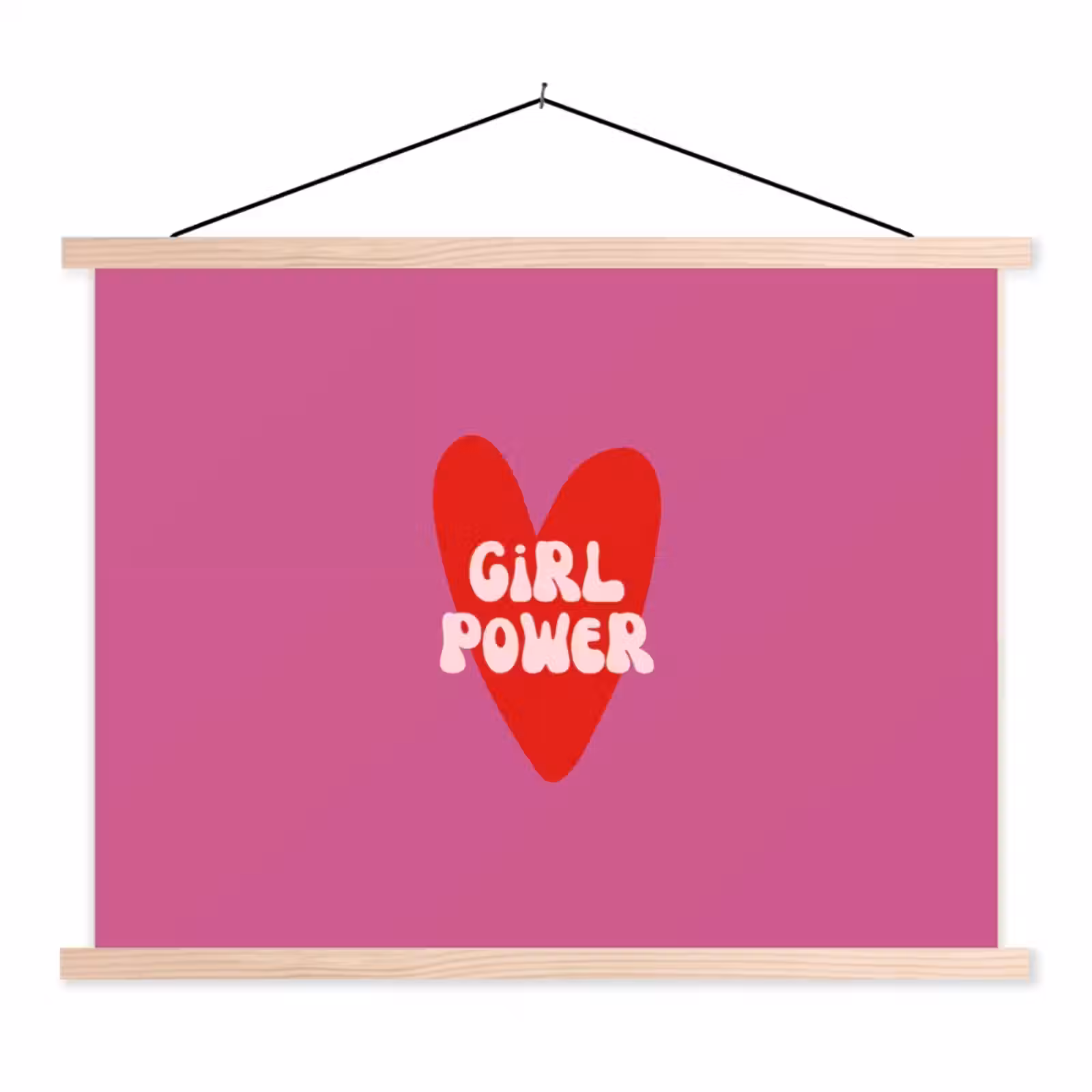Schoolplaat - Girl power - Hart - Roze - Rood — 1