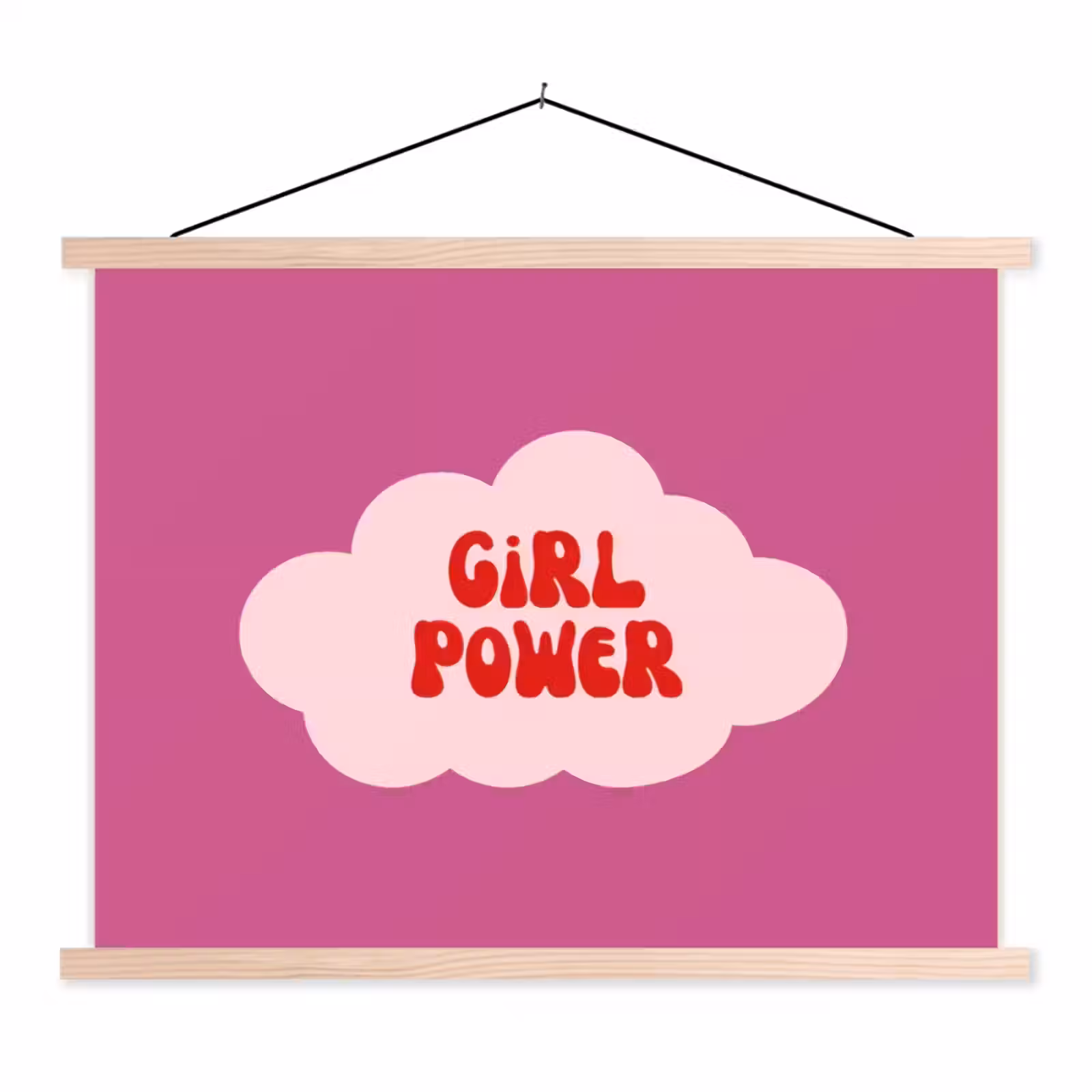 Schoolplaat - Girl power - Wolk - Roze — 1