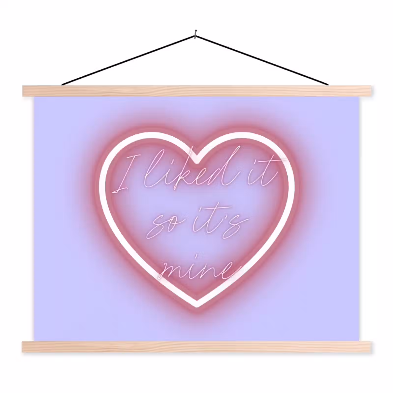 Schoolplaat - I liked it so it's mine - Neon hart - Paars — 1