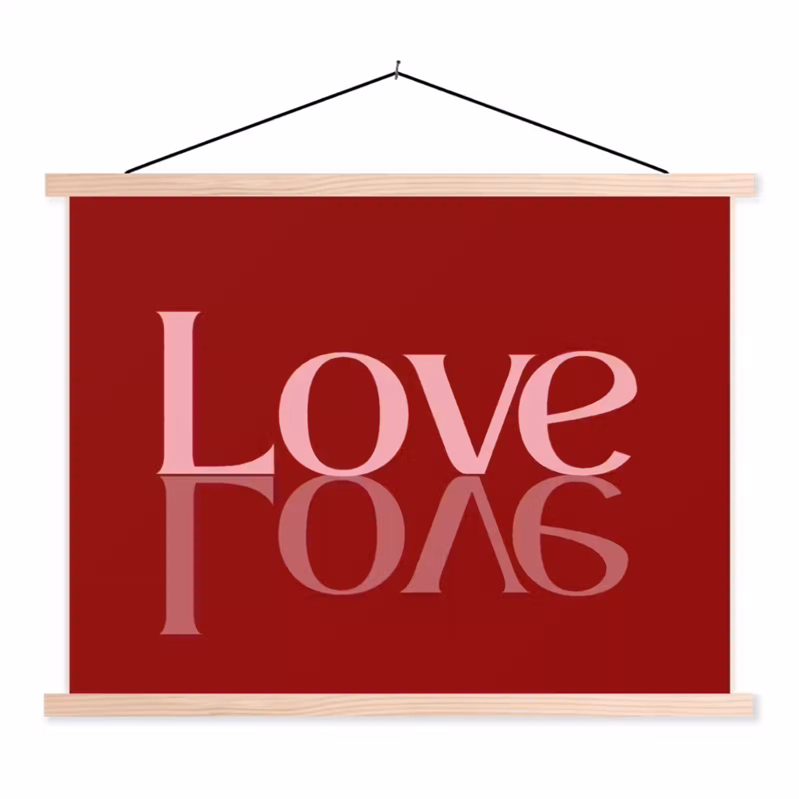 Schoolplaat - Love - Spiegeling - Rood — 1