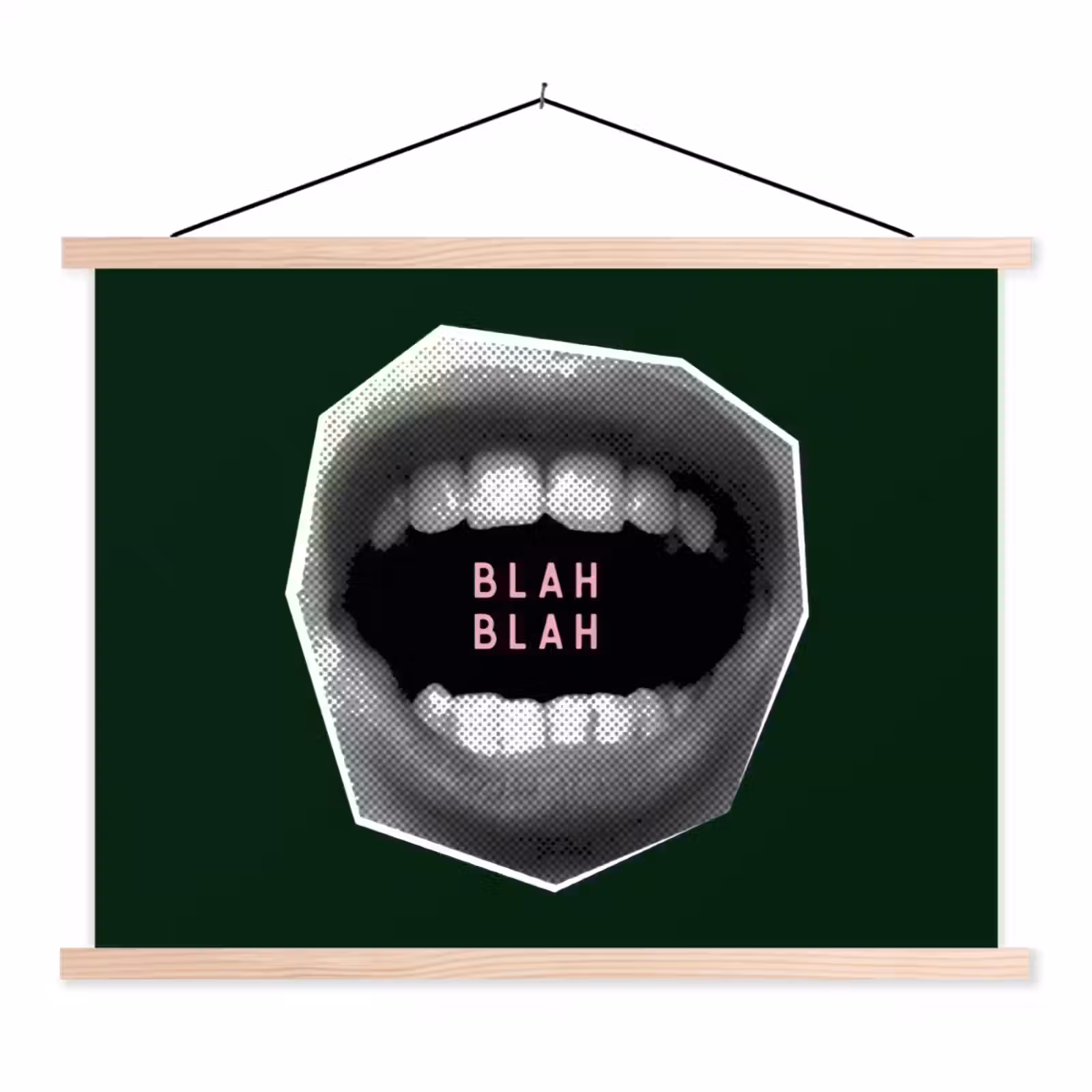 Schoolplaat - Mond - Groen - Illustratie - BLAH BLAH — 1