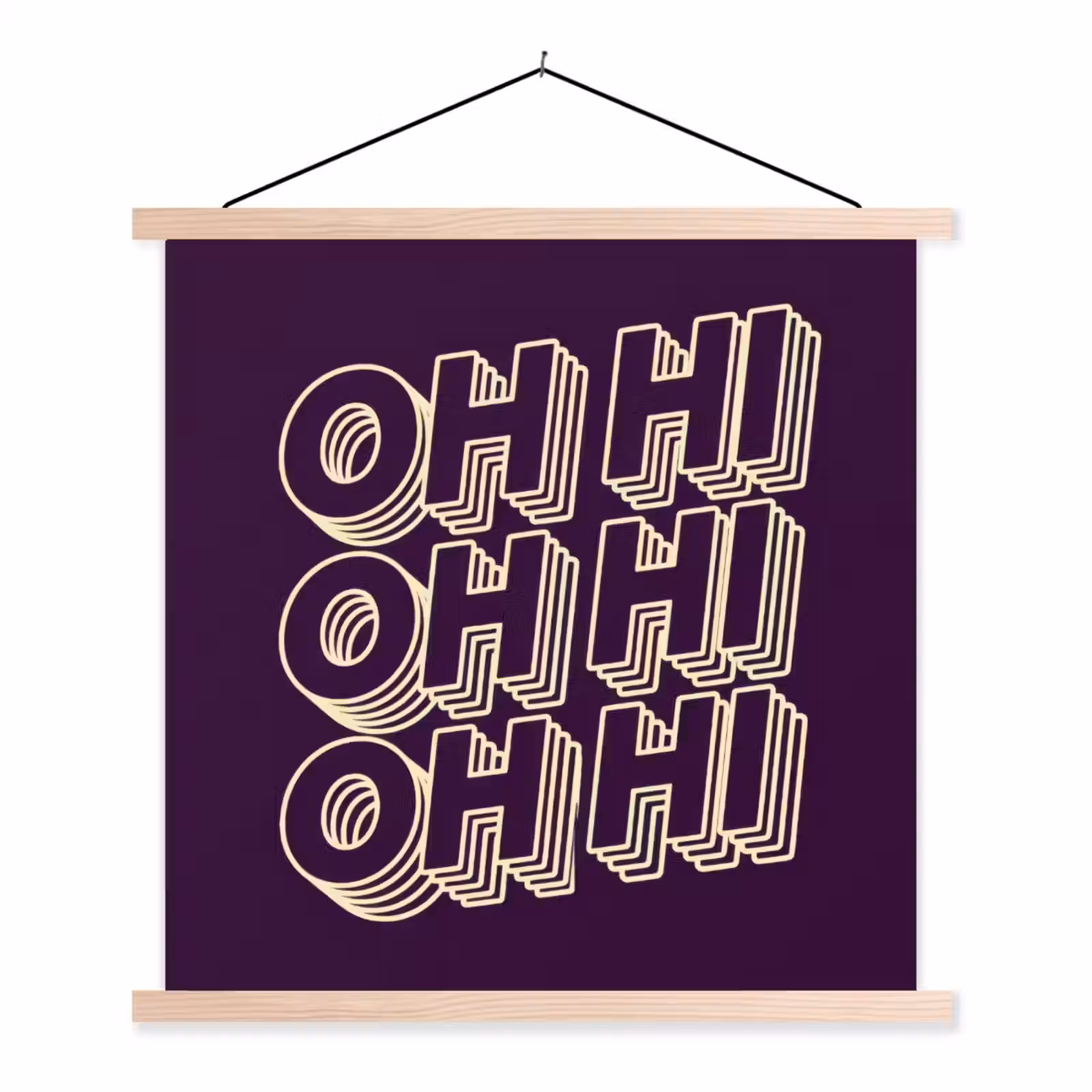 Schoolplaat - Oh hi - Paars - 3D — 1