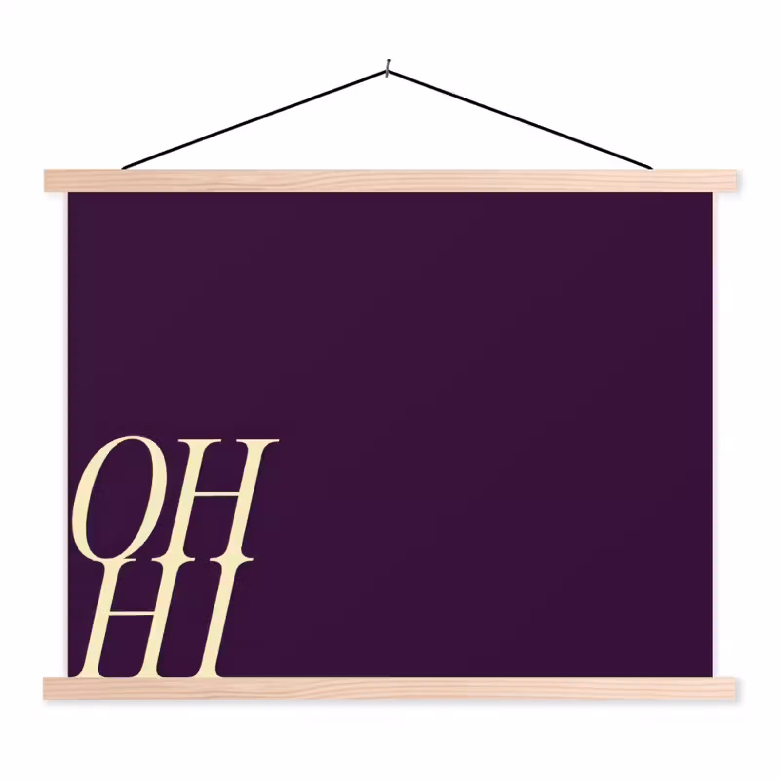 Schoolplaat - Oh hi - Paars - Cursief — 1