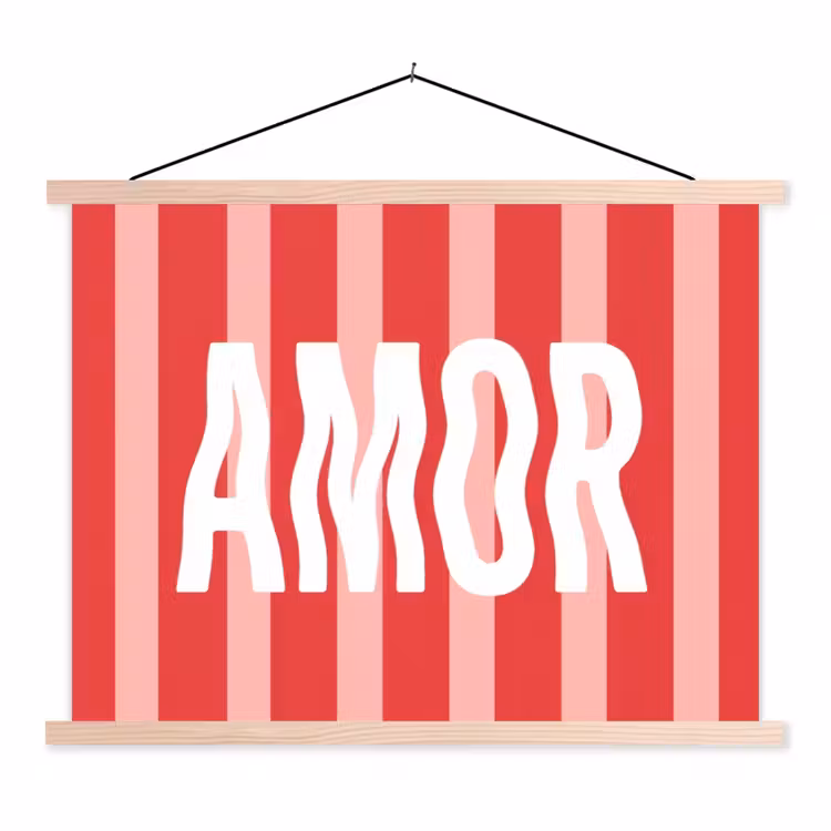 Schoolplaat - Amor - Strepen - Rood - Roze — 1