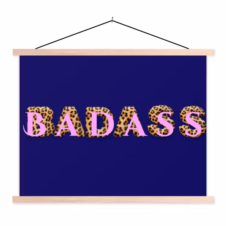 Schoolplaat - Badass - Panterpint - Schaduw - Roze — 1