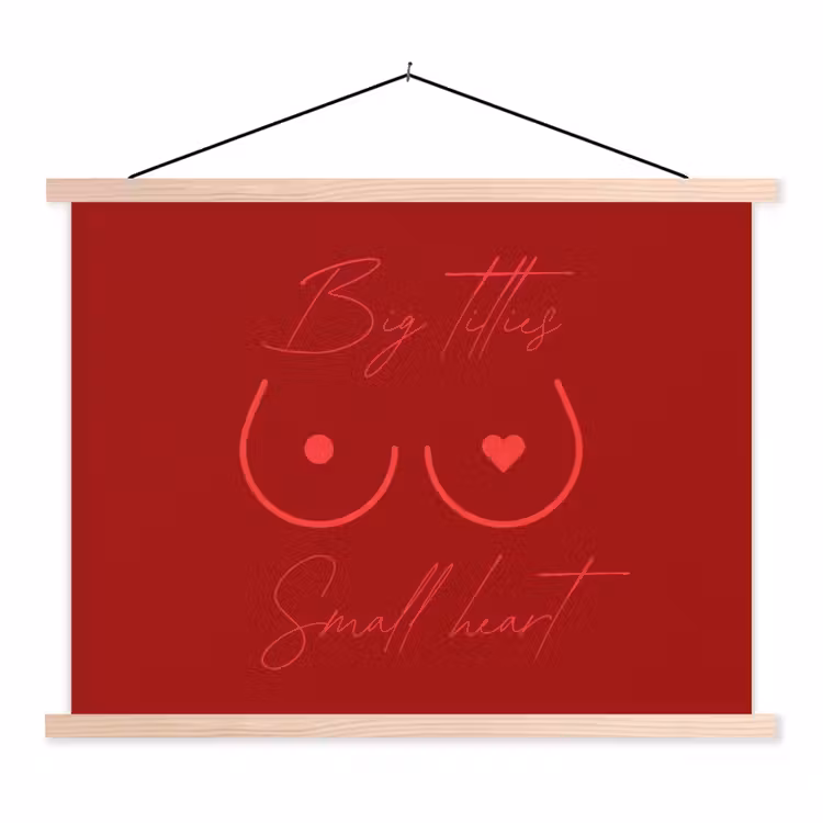 Schoolplaat - Big titties small heart - Rood - Hart — 1