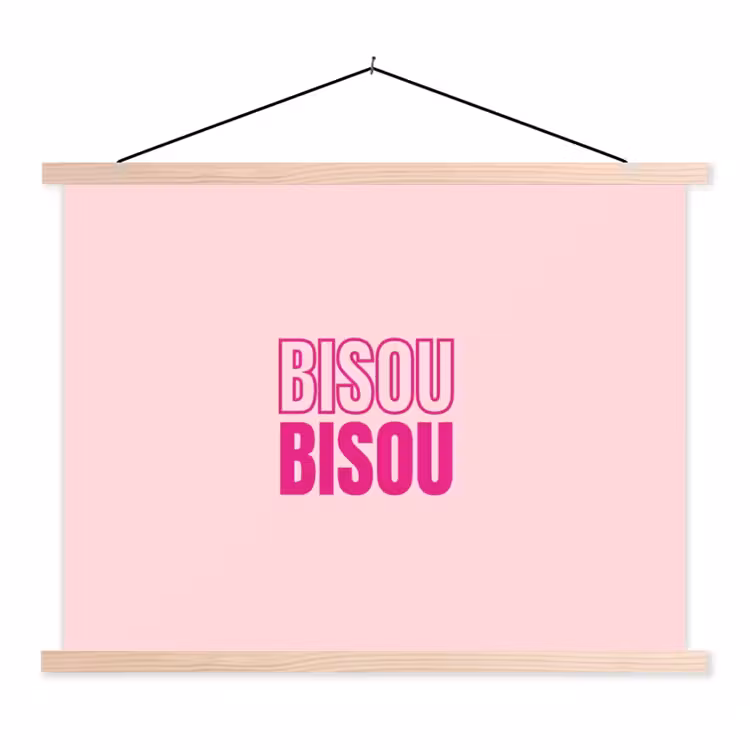 Schoolplaat - Bisou - Roze - Minimalistisch — 1