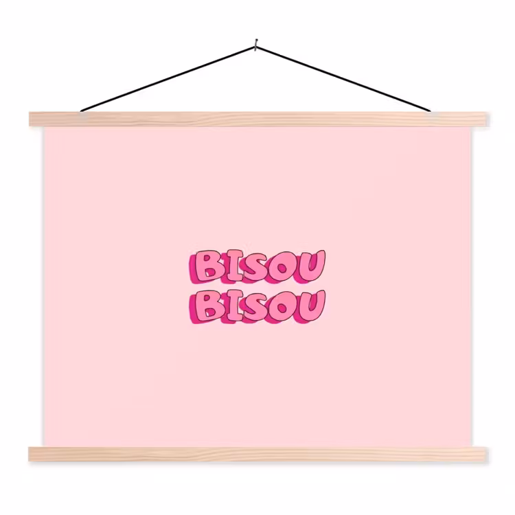 Schoolplaat - Bisou - Roze - Schaduw — 1