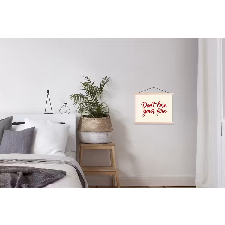 Schoolplaat - Don't lose your fire - Rood - Wit - Minimalistisch — 2