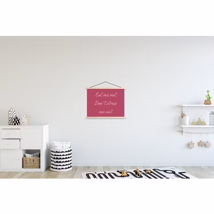Schoolplaat - eat me out don't stress me out - Roze - Minimalistisch — 3