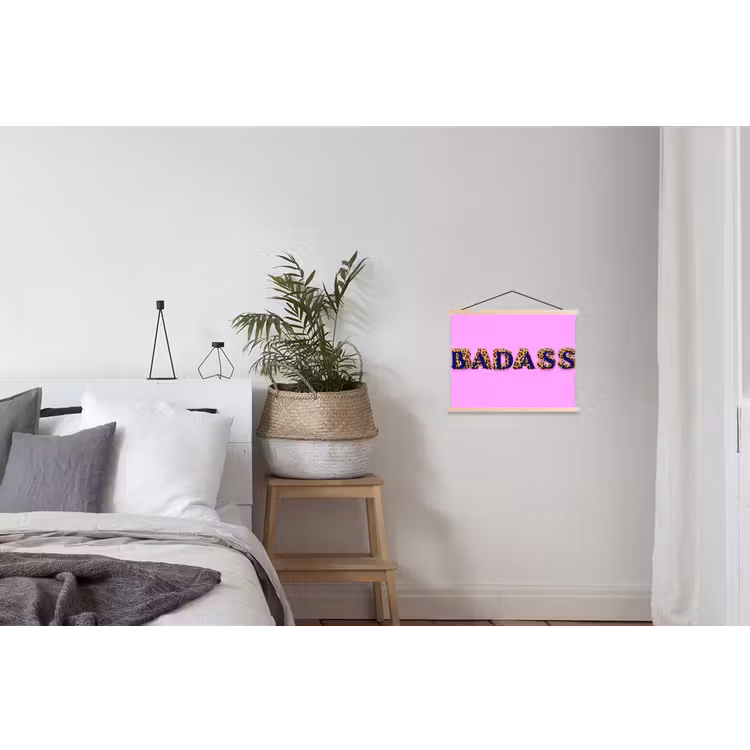 Schoolplaat - Felroze - Badass - Panterprint - Schaduw — 2