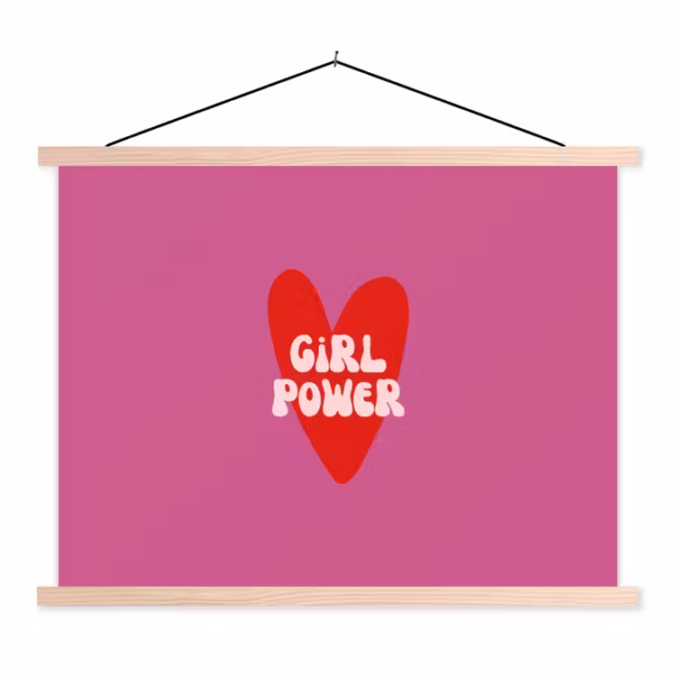Schoolplaat - Girl power - Hart - Roze - Rood — 1