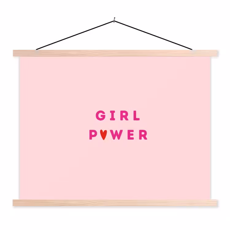 Schoolplaat - Girl power - Roze - Hartje — 1