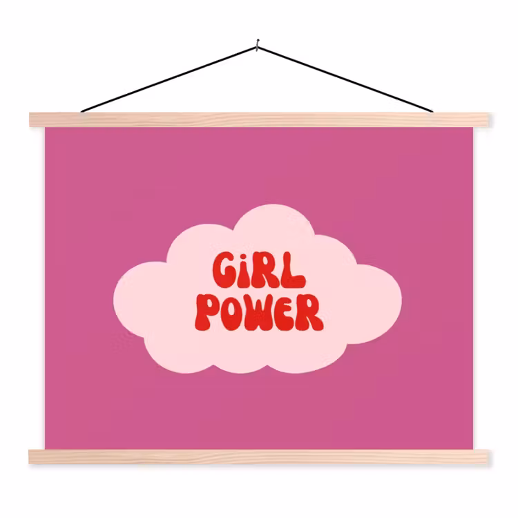 Schoolplaat - Girl power - Wolk - Roze — 1