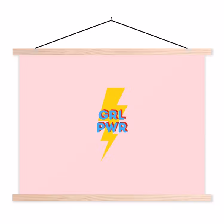 Schoolplaat - Grl pwr - Bliksem - Roze — 1