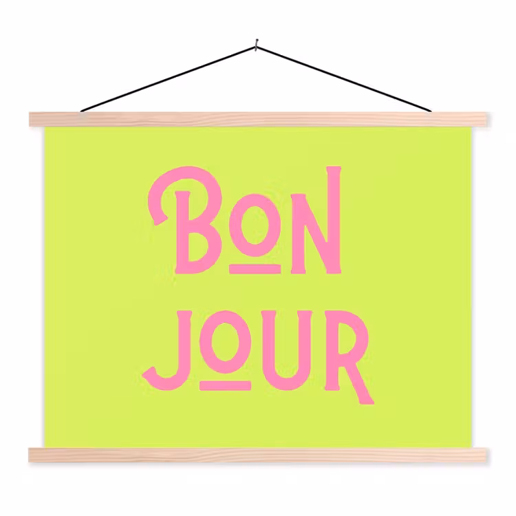 Schoolplaat - Groen - Roze bonjour - art-deco — 1