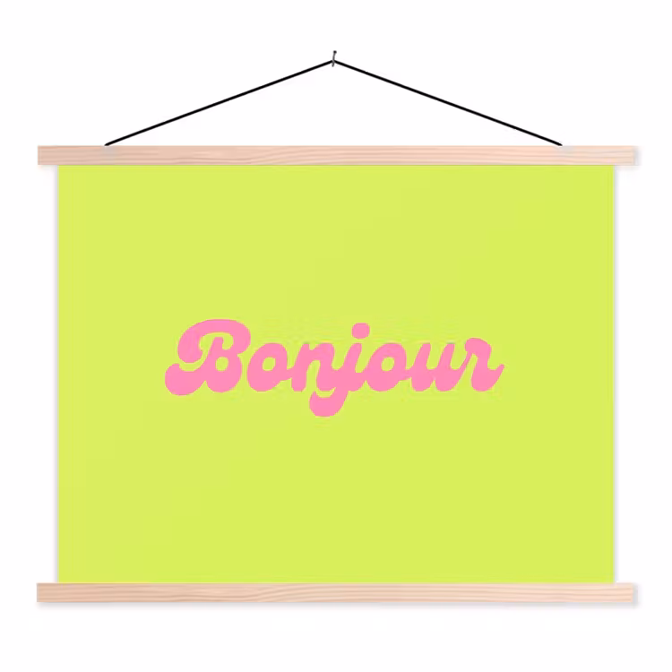 Schoolplaat - Groen - Roze bonjour - Retro — 1