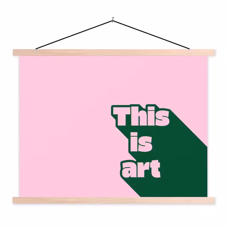 Schoolplaat - Groen - Teskt - This is art - Roze — 1
