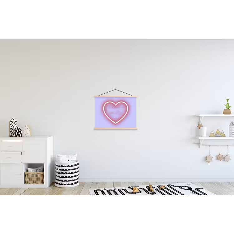 Schoolplaat - I liked it so it's mine - Neon hart - Paars — 3