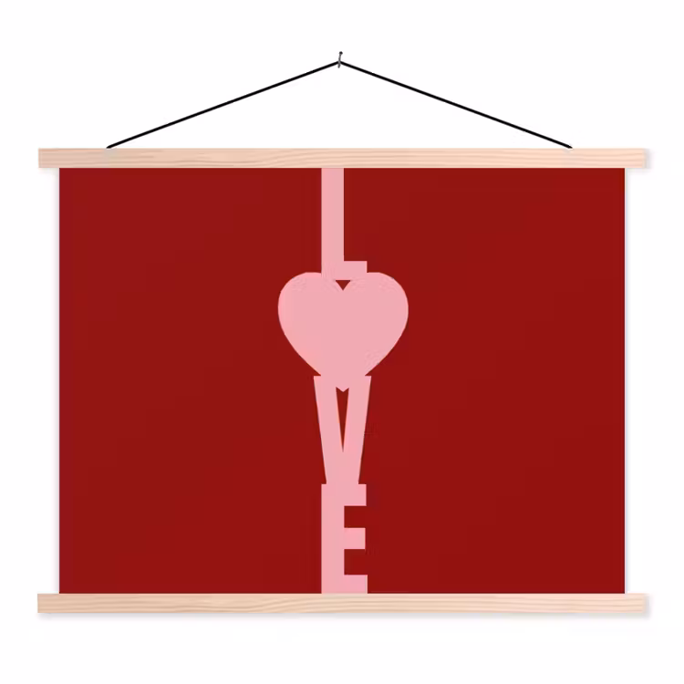 Schoolplaat - Love - Hart - Rood — 1