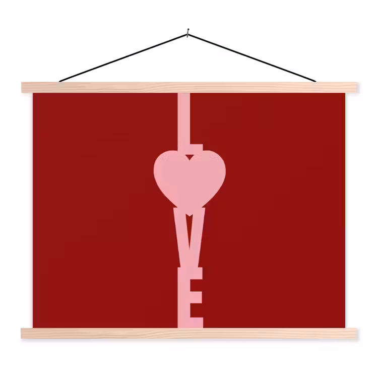 Schoolplaat - Love - Rood - Blokletters — 1