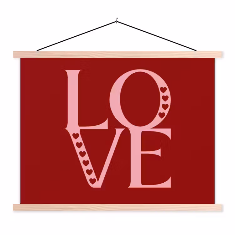 Schoolplaat - Love - Rood - Hatjes — 1