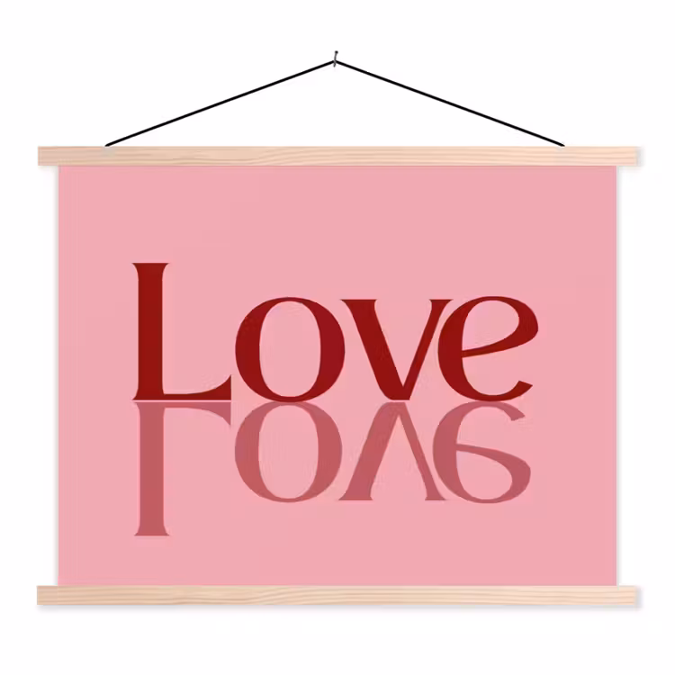 Schoolplaat - Love - Roze - Spiegeling — 1