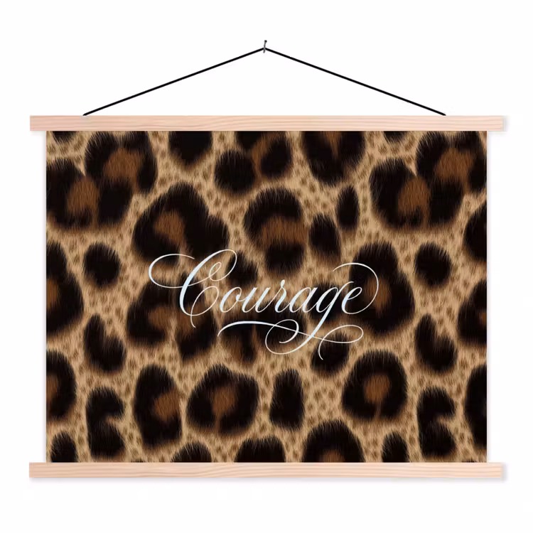 Schoolplaat - Luipaardprint - Bruin - Courage - Sierlijk — 1