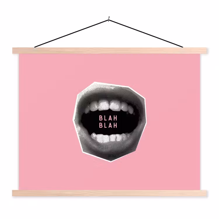 Schoolplaat - Mond - BLAH BLAH - Roze — 1