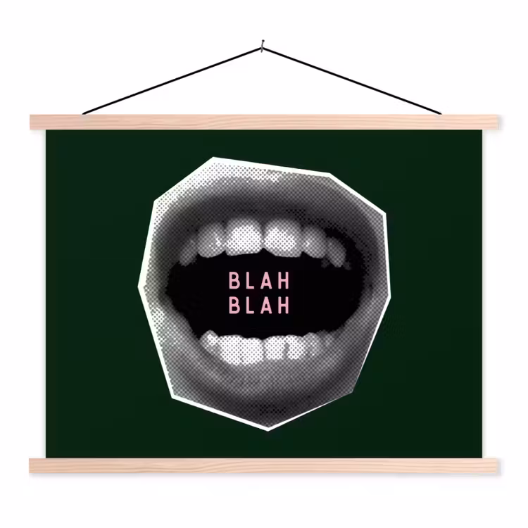 Schoolplaat - Mond - Groen - Illustratie - BLAH BLAH — 1
