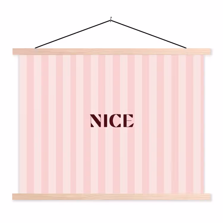 Schoolplaat - Nice - Strepen - Roze — 1