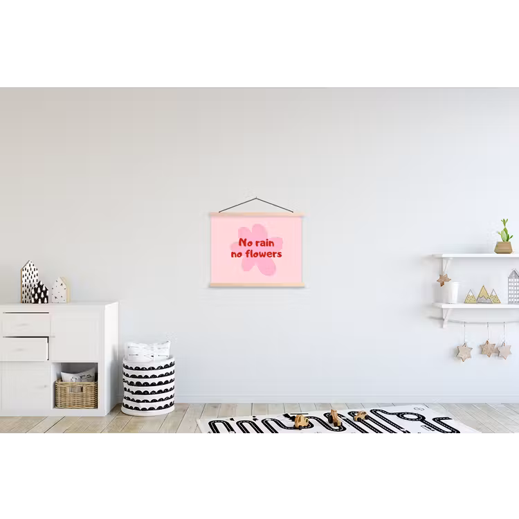 Schoolplaat - No rain no flowers - Bloem - Roze — 3