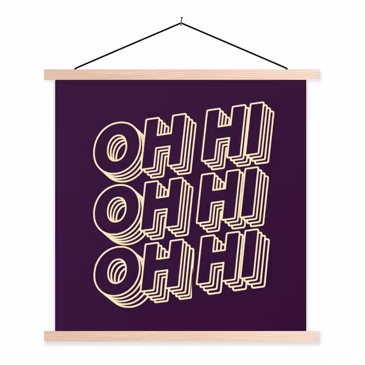 Schoolplaat - Oh hi - Paars - 3D — 1