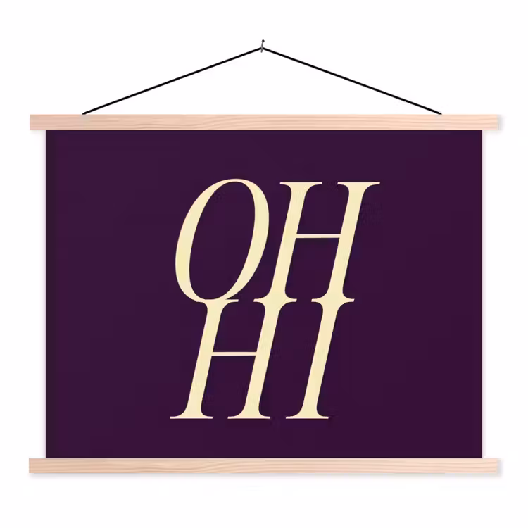 Schoolplaat - Oh hi - Paars - Minimalistisch — 1