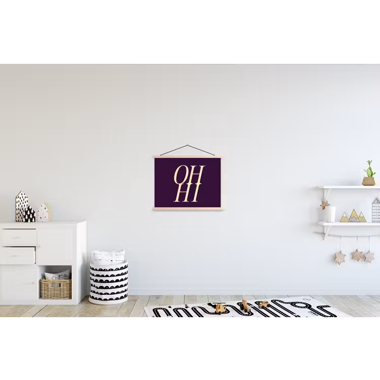 Schoolplaat - Oh hi - Paars - Minimalistisch — 3