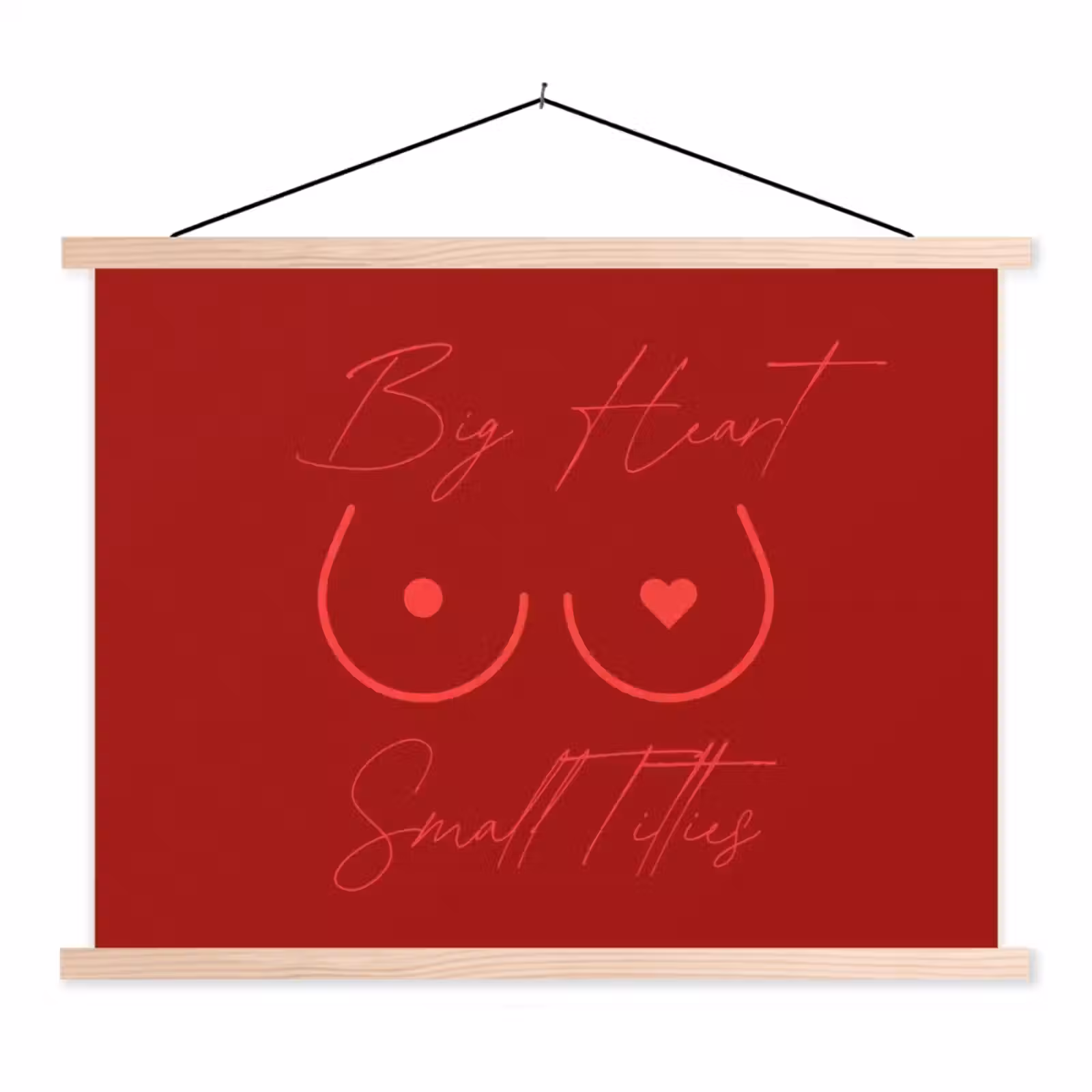 Schoolplaat - big heart small titties - Hart - Rood — 1