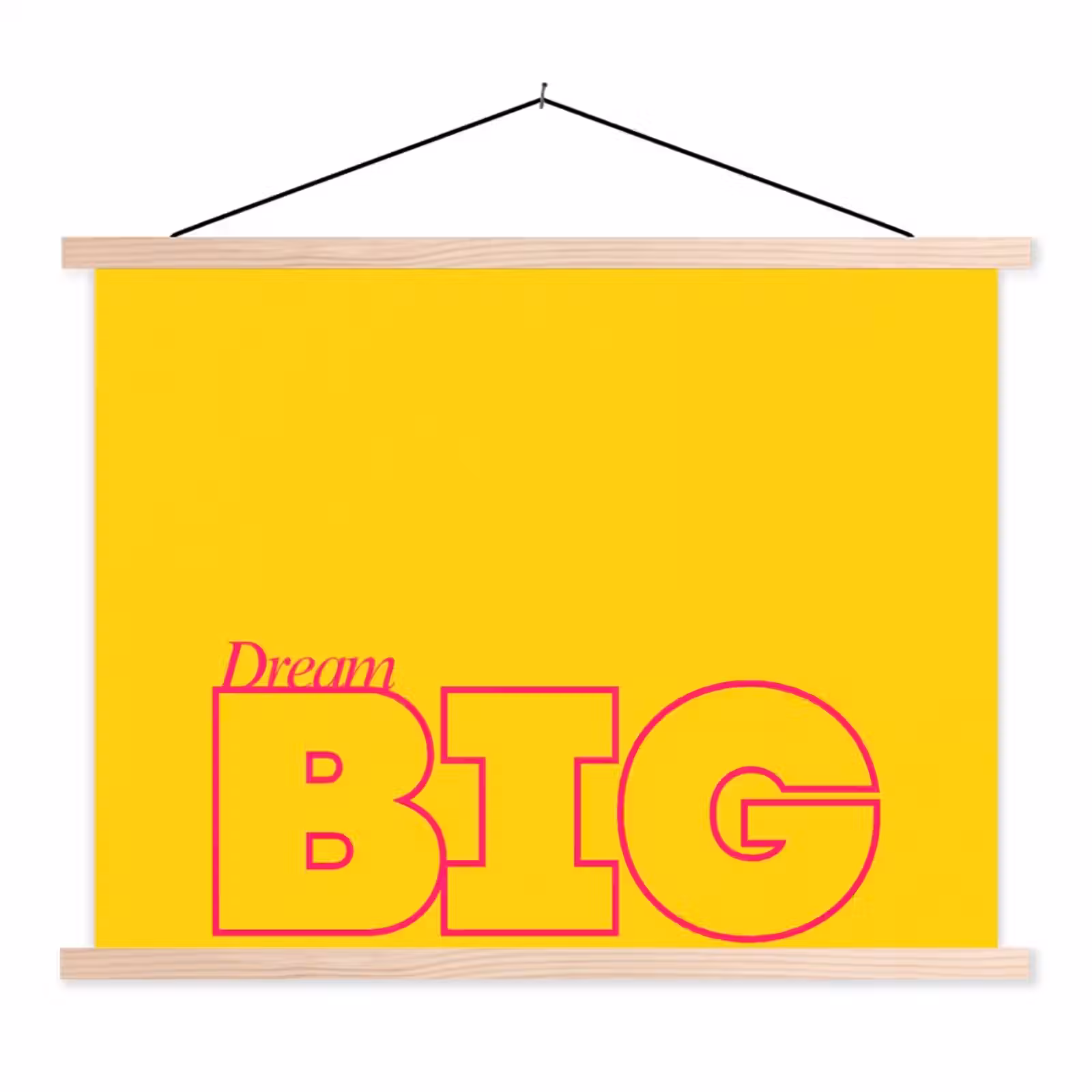 Schoolplaat - Dream big - Geel - Grafisch — 1
