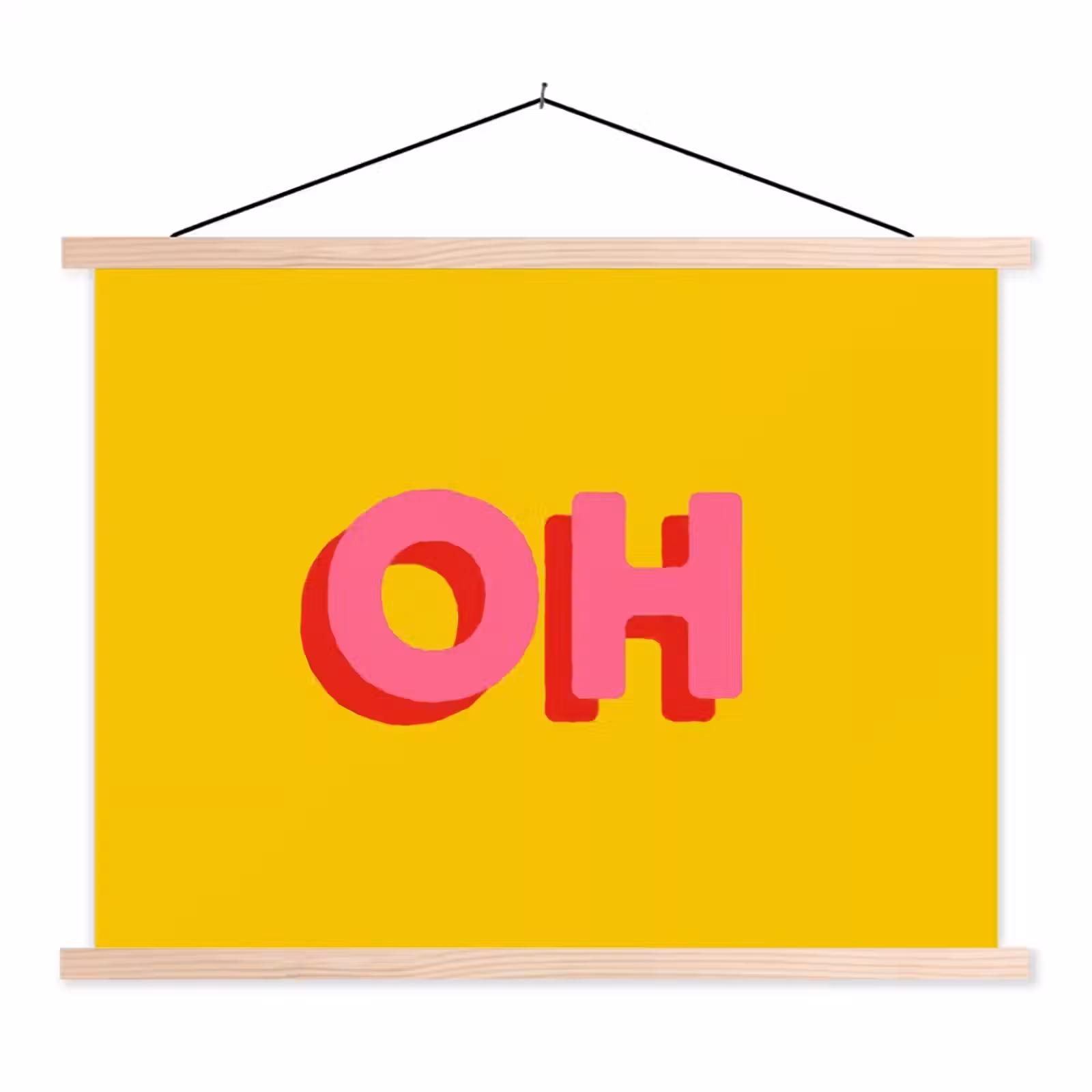 Schoolplaat - Geel - Roze - Oh - 3D — 1