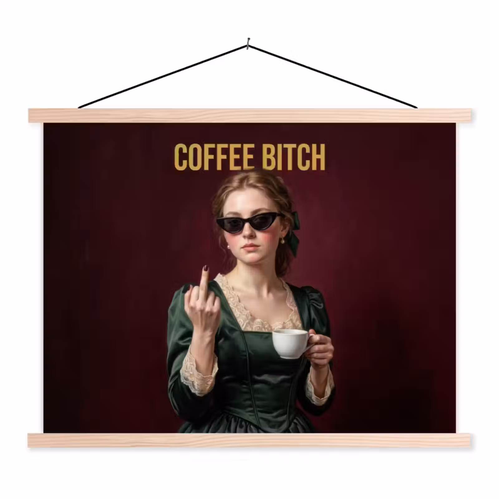 Schoolplaat - Koffie - Vrouw - Middelvinger — 1