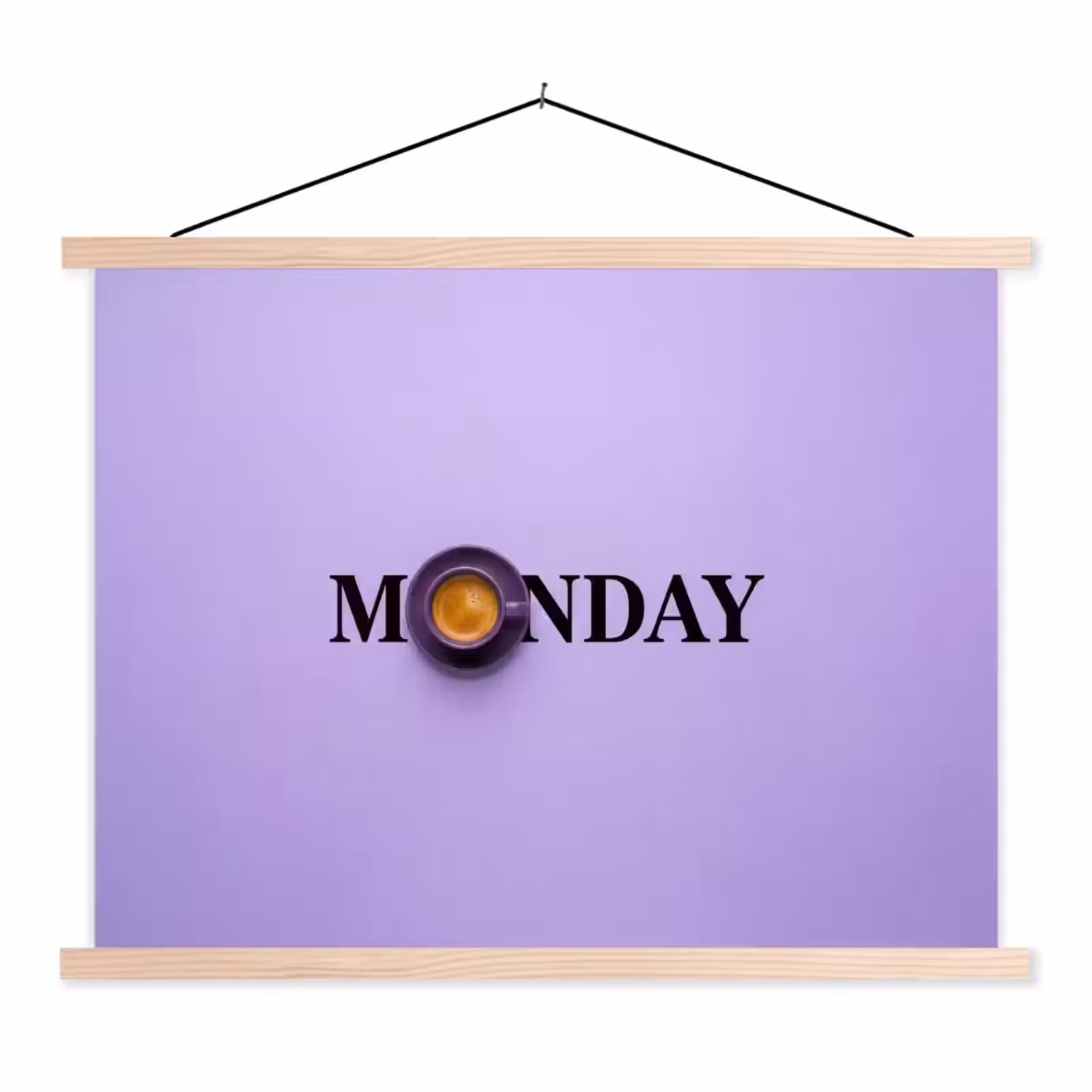 Schoolplaat - Maandag - Mok - Koffie - Paars — 1