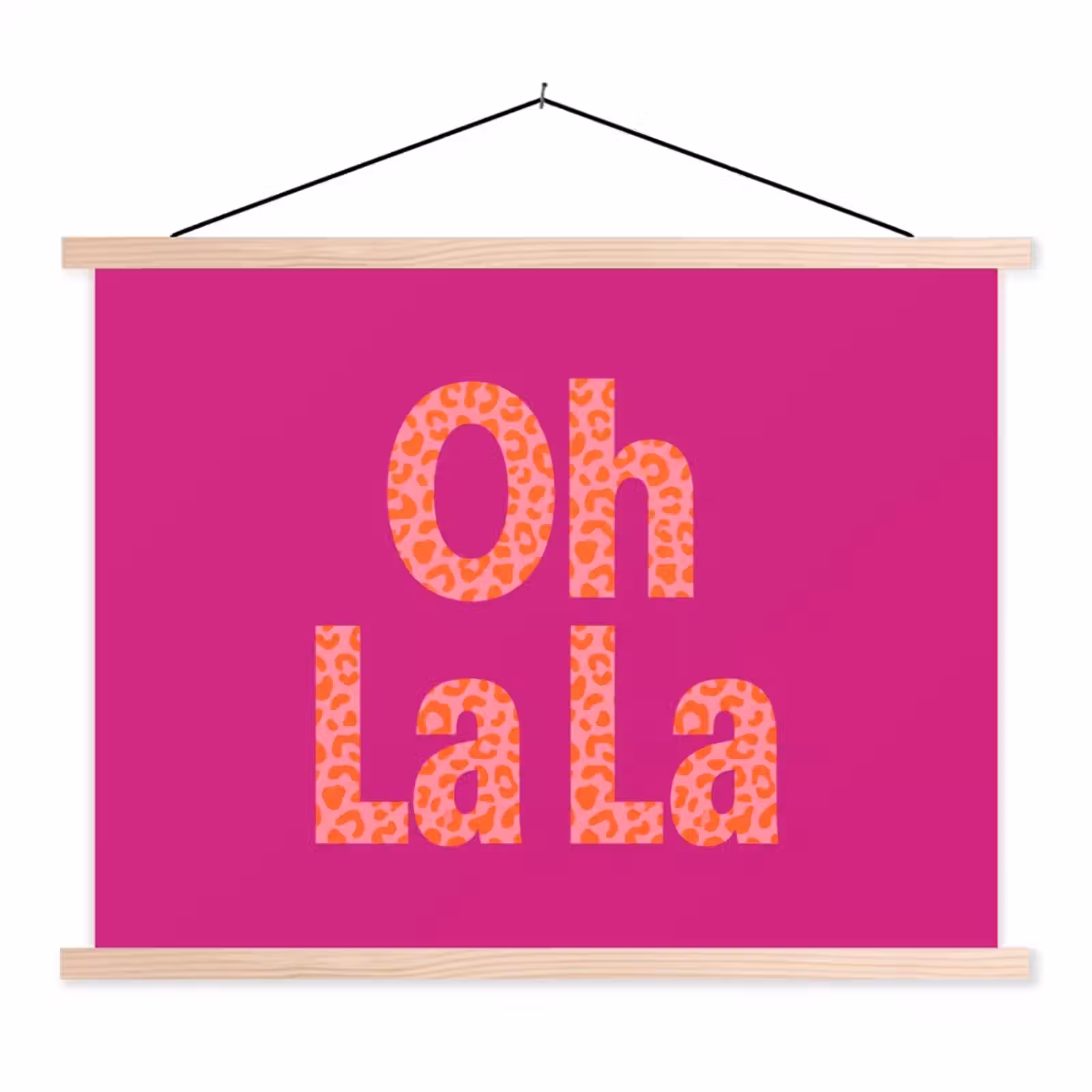 Schoolplaat - Oh la la - Luipaardprint - Roze — 1