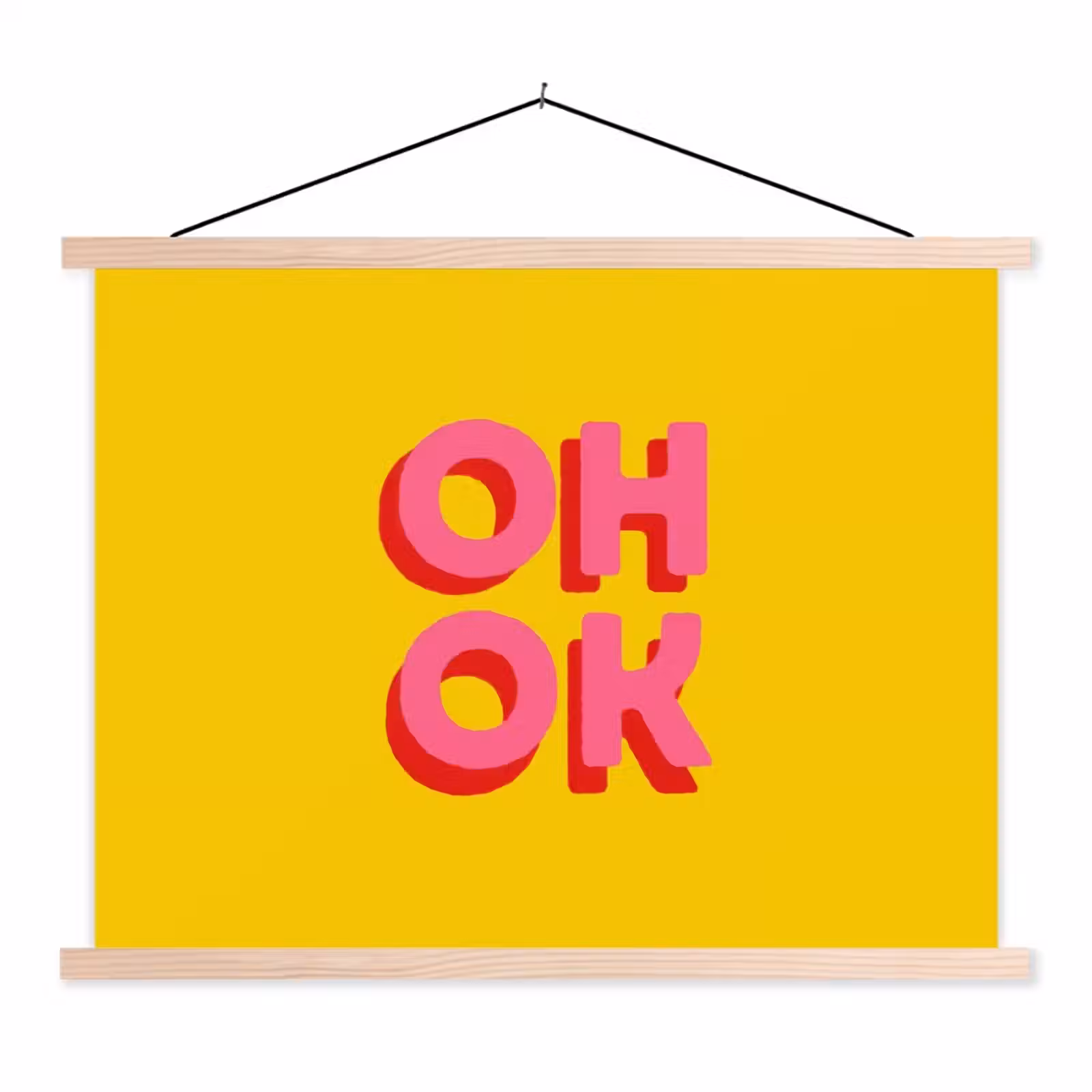 Schoolplaat - Oh ok - 3D - Geel - Roze — 1