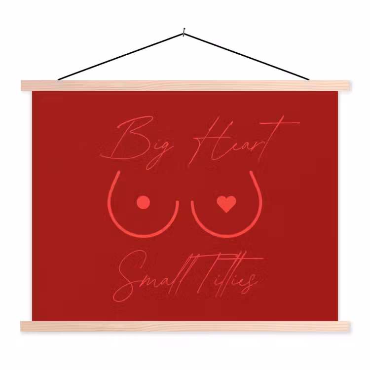 Schoolplaat - big heart small titties - Hart - Rood — 1